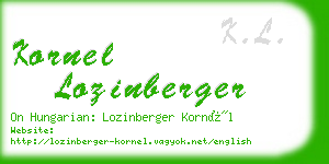 kornel lozinberger business card